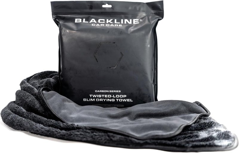 BlackLine 24"x36" Slim Twisted-Loop Drying Towel, 800GSM, Streak Free, Lint Free, Reusable - Car Accessories, Bath Towels, Microfiber Cleaning Cloth - One Pass is All You Need - Image 1
